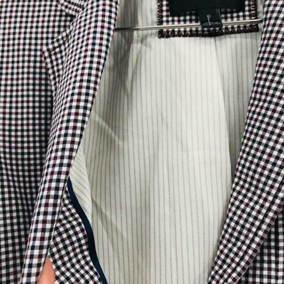 J Crew Women's Rhodes Blazer in Micro Gingham Red Navy Size 2 - Picture 4 of 10
